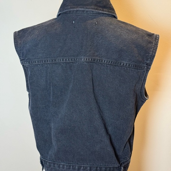 SLVRLAKE Caroline Spread-Collar Black Denim Vest - Size M NWT - Picture 4 of 9